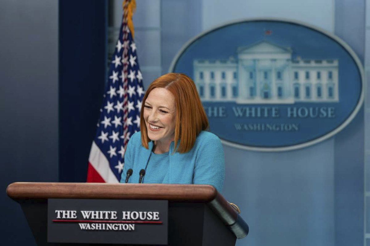 Jen Psaki during a White House press conference. 